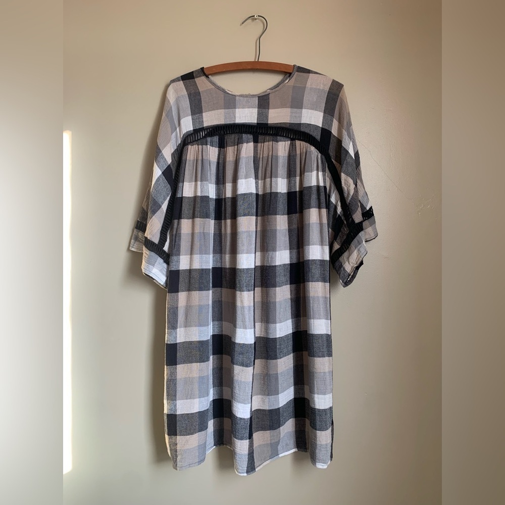 Anthropologie Maeve dress  plaid babydoll western festival spring coastal